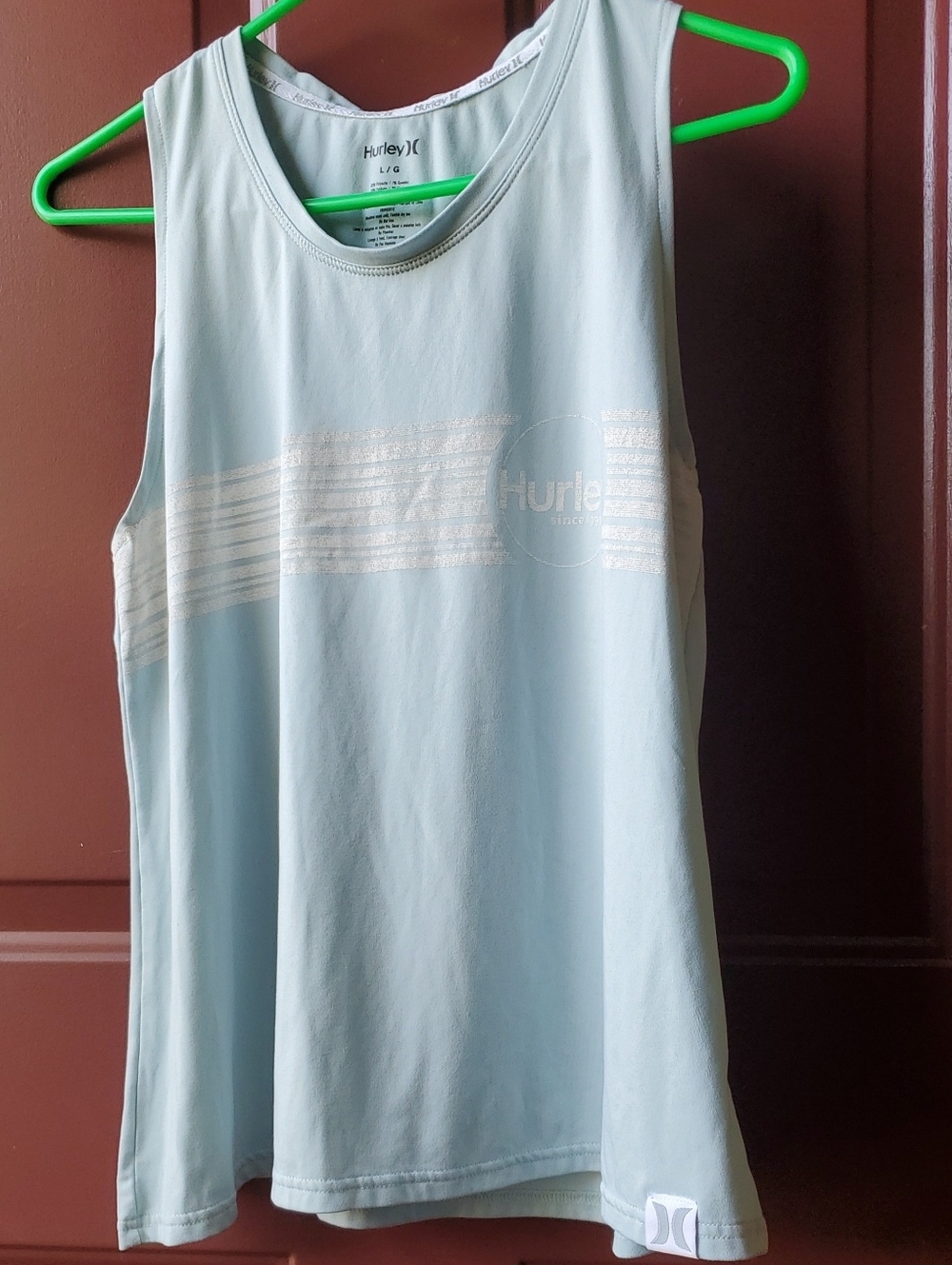 Hurley Lt Blue Tank Top Large